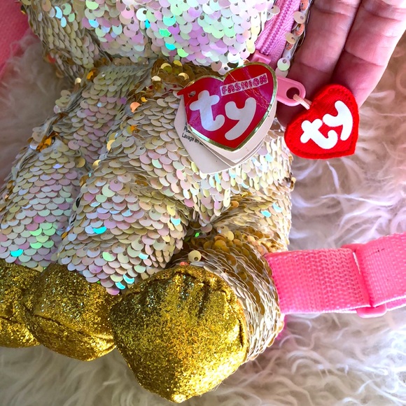 NEW! With tags~TY Fashion Collection girls sequin Unicorn backpack purse CUTE! - Picture 2 of 6